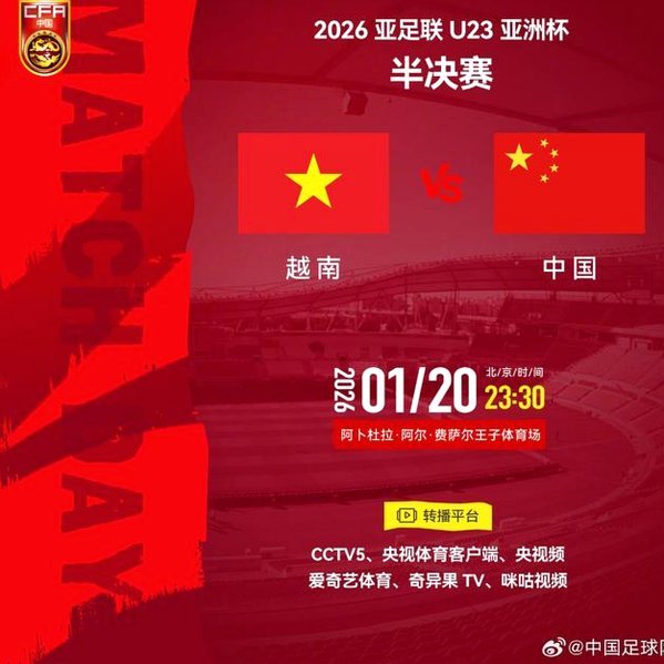 中国国青力克沙特晋级四强 半区迎战越南澳大利亚